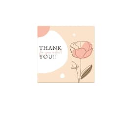 50PCS Thank You Cards Cartoon Flower Gratitude Labels Multicolor Greeting Postcards Event Ornament Home Decorations 6cm*6cm