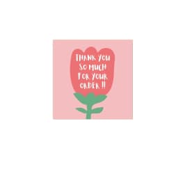 50PCS Thank You Cards Cartoon Flower Gratitude Labels Multicolor Greeting Postcards Event Ornament Home Decorations 6cm*6cm