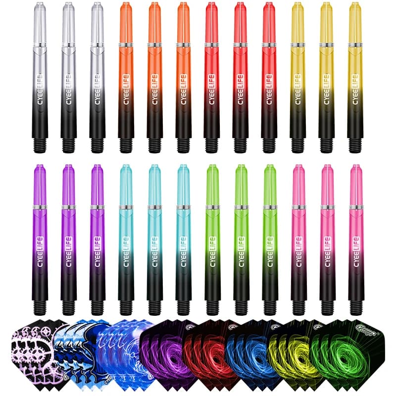 CyeeLife 35/41/48mm Plastic Darts Shafts 4.5mm Screw Thread Transparent Dart Stems With Stainless Steel O Ring For Steel & Soft