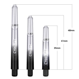 CyeeLife 35/41/48mm Plastic Darts Shafts 4.5mm Screw Thread Transparent Dart Stems With Stainless Steel O Ring For Steel & Soft