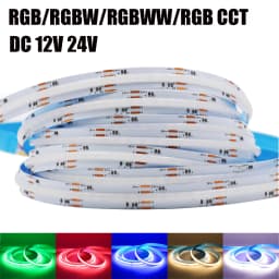 RGB RGBW RGBWW RGBCCT COB LED Strip 12V 24V 840 784LEDs/M Flexible High Bright Dotless Led Tape Diode Flexible Ribbon