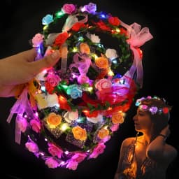 10pc LED Headband Garland Wedding Party Crown Flower Headband Luminous Hair Garland Hairband Light Christmas Neon Wreath Decor
