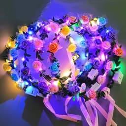 10pc LED Headband Garland Wedding Party Crown Flower Headband Luminous Hair Garland Hairband Light Christmas Neon Wreath Decor