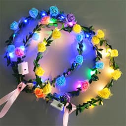 10pc LED Headband Garland Wedding Party Crown Flower Headband Luminous Hair Garland Hairband Light Christmas Neon Wreath Decor