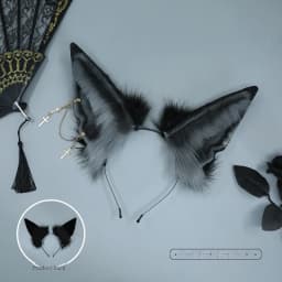 Simulation Cosplay Bearded Wolf Hair Hoop Plush Headwear Hair Accessories Furry Fluffy Halloween Party Beast Ear Hair Hoop