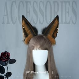 Simulation Cosplay Bearded Wolf Hair Hoop Plush Headwear Hair Accessories Furry Fluffy Halloween Party Beast Ear Hair Hoop