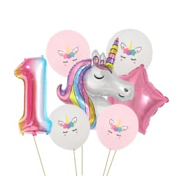 7pcs Rainbow Gradient Unicorn Party Balloon 32 inch Number Birthday Party Decorations Kids Unicorn Party Wedding Balloons