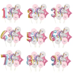7pcs Rainbow Gradient Unicorn Party Balloon 32 inch Number Birthday Party Decorations Kids Unicorn Party Wedding Balloons