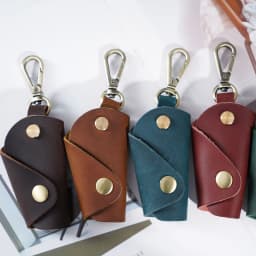 Vintage Car Key Case Keys Pouch Genuine Leather KeyChain Unisex Key Bag Multifunction Organizer Wallet Holder Smart Housekeeper