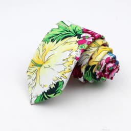 Floral Ties For Men Skinny Cotton Neck Tie For Wedding Casual Mens Women Necktie Classic Suits Dress Flower Print Tie Men Gift