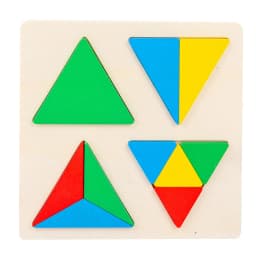 Baby Educational Montessori Early Learning Kids Colorful Geometric Shape Wooden Puzzle Enlightenment and Cognition Wooden Jigsaw