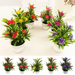 Artificial Plant Lily Flower Pinecone Potted Plants Home  Wedding Living Room Table Shop Decor Artificial Aquatic Plants Bonsai