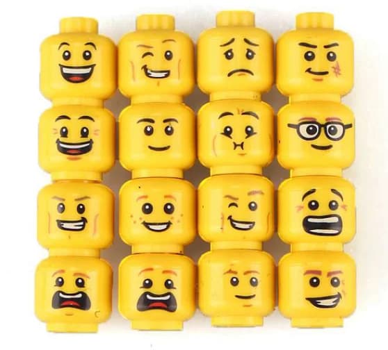 *Minifigs Male printed Head*20pcs DIY enlighten block brick part No. Compatible With Other Assembles Particles