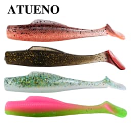 ATUENO 6pcs Super Soft Fishing Worm Lure 6.5cm 2.3g TPE Wobblers Artificial Shad Soft Bait