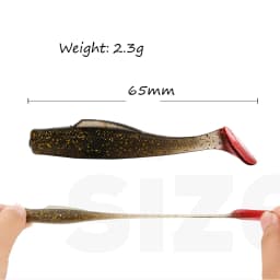 ATUENO 6pcs Super Soft Fishing Worm Lure 6.5cm 2.3g TPE Wobblers Artificial Shad Soft Bait
