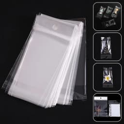transparent plastic hanging self-adhesive bag, self-sealing jewelry, candy packaging, re-sealable gift biscuit packaging bag