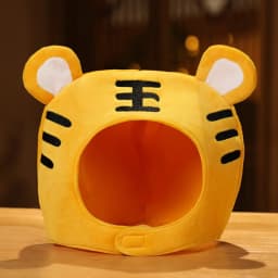 Chinese Zodiac Tiger Toy Hat Cap, Cartoon Animal Head Mascot Hats, Creative Kids Plush Hood, Children Party Toys Favors