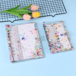 2026 A5 A6 Glitter Bead Shell Transparent Notebook Planner Organizer Binder Books Journal Spiral Personal Clear Shell