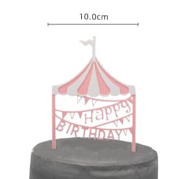 Baby Children's Happy Birthday Cake Topper Costume Circus Clown Elephant Party Dessert Card Dolls Cake Decoration Anniversary