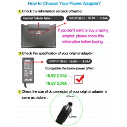 AC Laptop Charger Adapter for Dell Inspiron 3593 3793 5493 5391 5491 5593 3490 3493 3590 3595 3790 5490 5590 5494 power supply