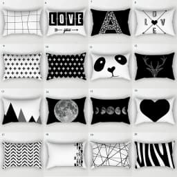 Black and White Pillowcase Decorative Cushion Cover Sofa