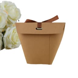 10/20Pcs Blank Kraft Paper Bag White Black Candy Bag Wedding Favors Gift Box Package Birthday Party Decoration Bags With Ribbon