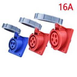IP67 Waterproof Explosion-proof Industrial Plug and Socket 16A 32A 63A 125AInward Tilt Socket Panel Mounted 220V 380V 415V