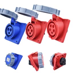 IP67 Waterproof Explosion-proof Industrial Plug and Socket 16A 32A 63A 125AInward Tilt Socket Panel Mounted 220V 380V 415V
