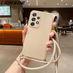 For Samsung Galaxy S26 FE S26 S24 S23 S22 Ultra S25 Edge A57 A37 A17 A56 A54 A55 A16 5G Soft Lanyard Case Crossbody Strap CoverF