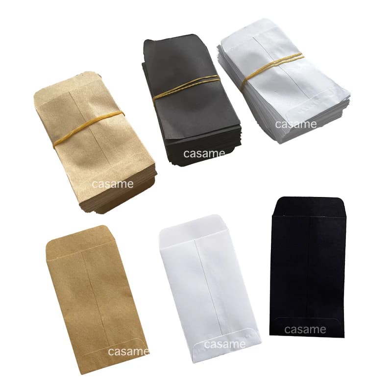 6x10cm Pouch Paper Bag Gift Wedding Decoration Packaging Cute Candy Baby Shower Guest Small Mini Kraft Craft Brown Black White