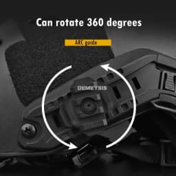 Tactical Picatinny Mount Adapter for ARC Rail Equipped ACH / Fast / MICH Combat Helmet Adjustable 360 Degrees ARC Guide Rotation