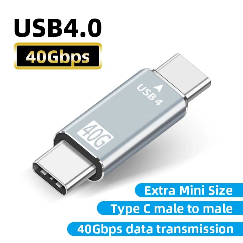 USB C to Type C USB 4 40Gbps Thunderbolt 3 Data Sync Converter Adapter USB 4 Extension Cable for Macbook Pro Air Dell Laptop