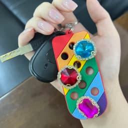 1PCS Luggage Tag Hole Keyring for Shoe Charms Decoration Keychain Suitable For Handbag Key Fluorescent Accessory Decoration