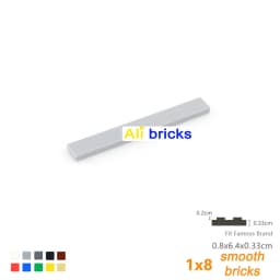 50pcs Bulk Building Blocks Figure Bricks Smooth 1x8 10Colors Educational Creative Toy for Children Size Compatible With 4162