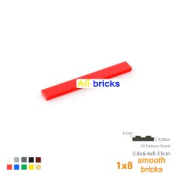 50pcs Bulk Building Blocks Figure Bricks Smooth 1x8 10Colors Educational Creative Toy for Children Size Compatible With 4162
