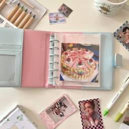 Sharkbang Macaroon A7 Square PU Binder Diary Notebook Journals Agenda Planner DIY Idol Kpop Collect Book Gift Set Stationery