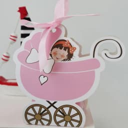 10/20/30pcs Laser Cut Stroller Candy Box Baby Carriage Favor Gift Box Baby Shower Bag With Ribbon Birthday Party Favor Supplies