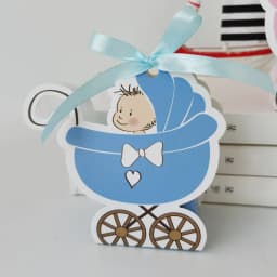 10/20/30pcs Laser Cut Stroller Candy Box Baby Carriage Favor Gift Box Baby Shower Bag With Ribbon Birthday Party Favor Supplies