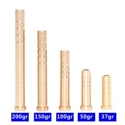 6pcs Archery Insert Copper Brass Base Connector 37/50/100/150/200 Grain for Diameter 6.2mm Arrow Shaft Hunting Shooting Accessor