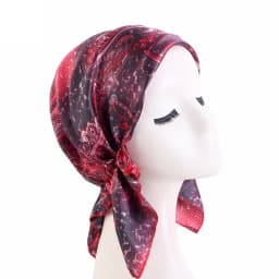 Satin Turban for Women Pre-tied Newly Fashion Printed Flowers Headband Cap Muslim Head Scarf Soft to Wear Ladies Hair Loss Cover