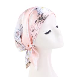 Satin Turban for Women Pre-tied Newly Fashion Printed Flowers Headband Cap Muslim Head Scarf Soft to Wear Ladies Hair Loss Cover