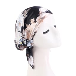 Satin Turban for Women Pre-tied Newly Fashion Printed Flowers Headband Cap Muslim Head Scarf Soft to Wear Ladies Hair Loss Cover