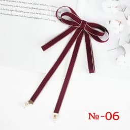 Pearl Ribbon Brooch Pin Women Bow Tie Vintage School Girl White Collar Jewelry Bowknot Shirts Necktie Candy Color Red Butterfly