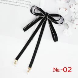Pearl Ribbon Brooch Pin Women Bow Tie Vintage School Girl White Collar Jewelry Bowknot Shirts Necktie Candy Color Red Butterfly