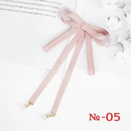 Pearl Ribbon Brooch Pin Women Bow Tie Vintage School Girl White Collar Jewelry Bowknot Shirts Necktie Candy Color Red Butterfly