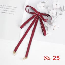 Pearl Ribbon Brooch Pin Women Bow Tie Vintage School Girl White Collar Jewelry Bowknot Shirts Necktie Candy Color Red Butterfly