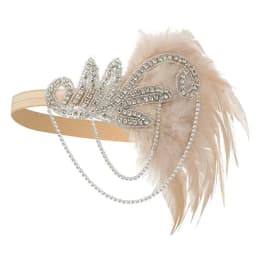 1920s Headpiece Hair Accessories For Women Vintage Black Feather Flapper Headband Great Gatsby Party Jewelry Forehead Decoration