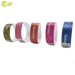 100pcs Count Daily Identification Bracelets Disposiable Tickets Admission Paper Tyvek Wristbands For VIP/ Monday/Saturday
