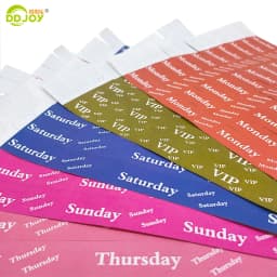 100pcs Count Daily Identification Bracelets Disposiable Tickets Admission Paper Tyvek Wristbands For VIP/ Monday/Saturday