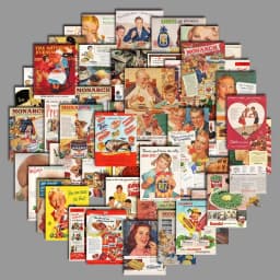 10/30/50PCS Vintage Poster Sticker DIY Phone Laptop Luggage Skateboard Graffiti Decals Fun for Kid Gift